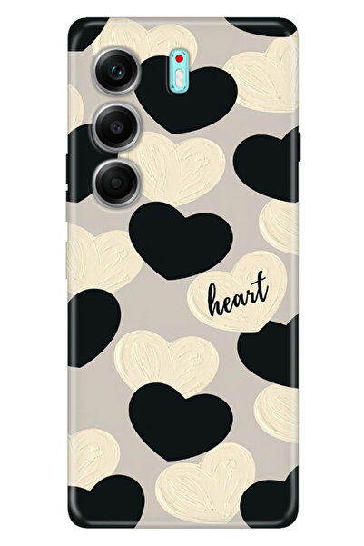 TECNO Camon 40 Pro 5G Korumalı Kılıf Retro Art Desenli Esnek Silikon Heart