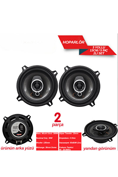 Carub Hoparlör 13 cm 5 inç 300W Kapaklı Oto Ses Sistemi