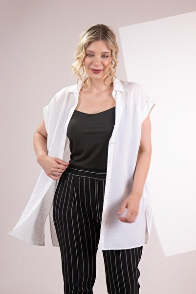 Roxxlen Μαύρο Τριπλό Σετ Μεγάλου Μεγέθους (Πουκάμισο + Μπλούζα + Παντελόνι)