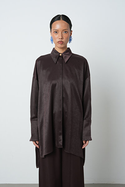 Orfeo Negro Women's Solid Color Oversize Long Hijab Shirt