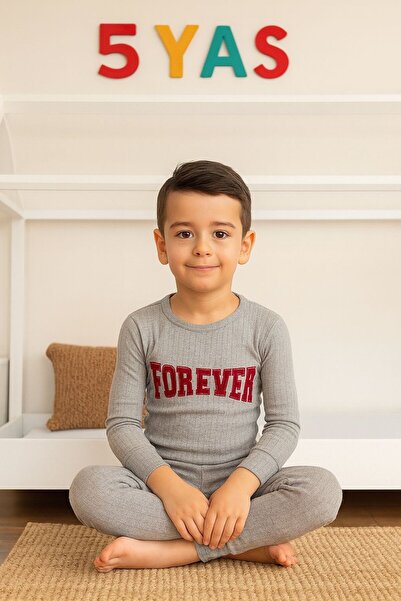 FAMES PİJAMA Çocuk Oyaka Forever Embroidered Uzunkol Winter Pajama Set