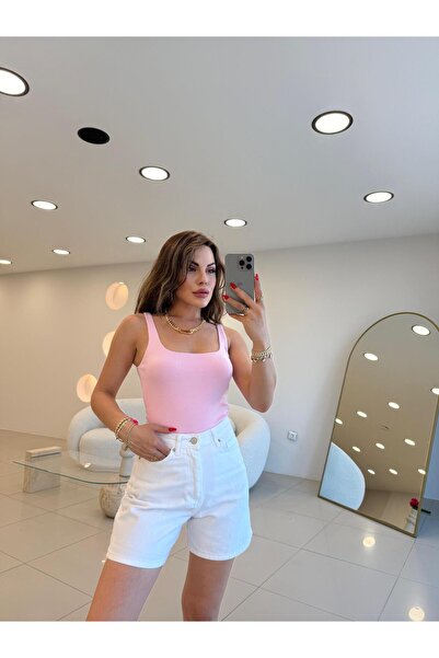Şulenin Butiği KALIN ASKILI FİTİLLİ ATLET PEMBE