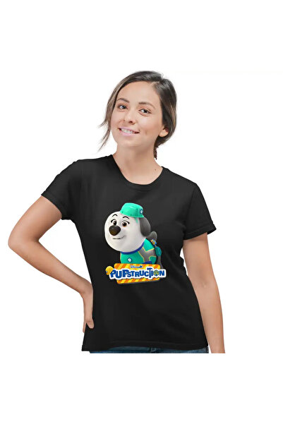 OEM Tricou Femei Pupstruction Luna Catelusi Constructori Meseriasi