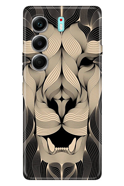 TECNO Camon 40 Pro 5G CM7 Uyumlu Kılıf Renkli Silikon Baskılı TPU Altın Aslan...