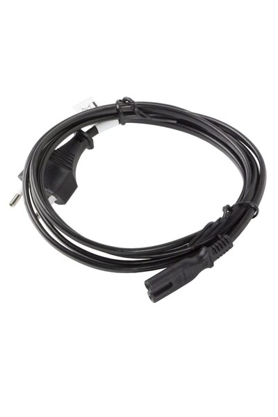 SOHO Power Cable for TV and Radiocasette Player, IEC C8 Connector, 2 Pins, 230V, 1.5m, Black