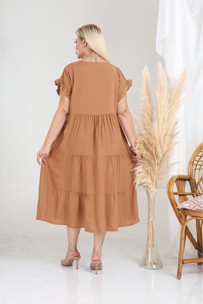 mervemoda Women's Large Size Sleeveless Summer Dress