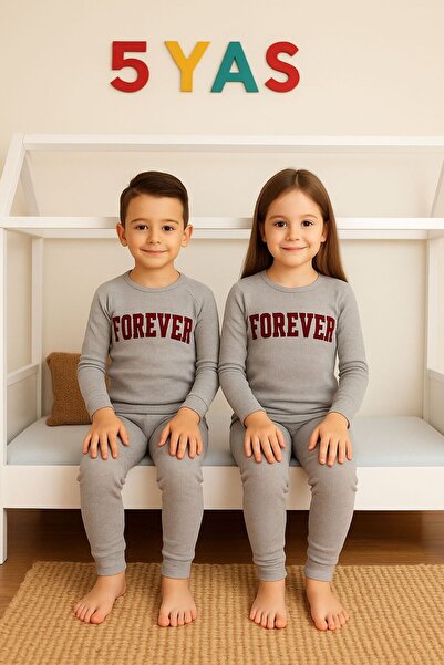 FAMES PİJAMA Çocuk Oyaka Forever Embroidered Uzunkol Winter Pajama Set