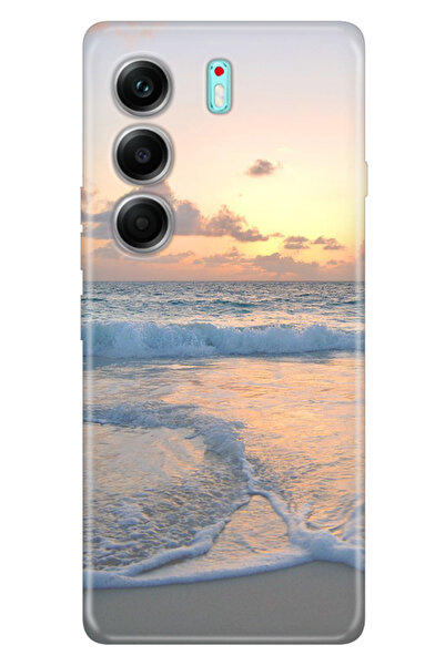 TECNO Camon 40 Pro 5G CM7 Uyumlu Kılıf Art Silikon Baskılı TPU Sahil