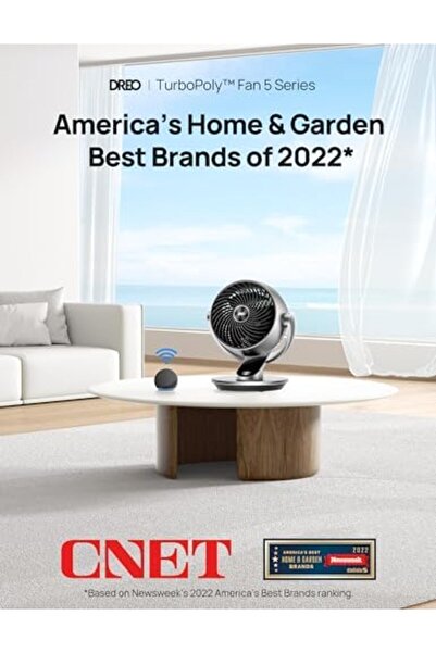 DREO Smart Air Circulator Fan for Bedroom, 120° Vertical and 90° Oscillating Fan with Remote/Voice