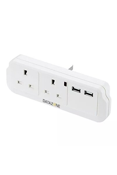 Datazone Power Socket Adapter 2way With 2USB Charger