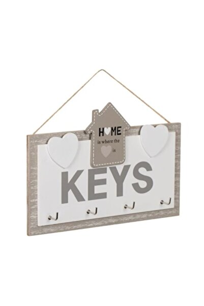 SOHO Decoratiune din lemn pentru casa cu 4 suporturi pentru agatare chei, 20 ...