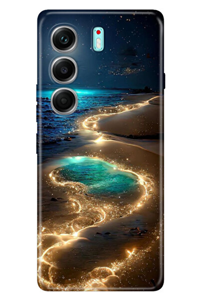 TECNO Camon 40 Pro 5G Korumalı Kılıf Retro Art Desenli Esnek Silikon Golden Beach