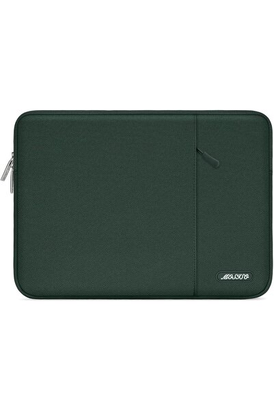 Mosiso Laptop Sleeve Bag Polyester Vertical Case with Pocket, 14-Inch, Midnight Green