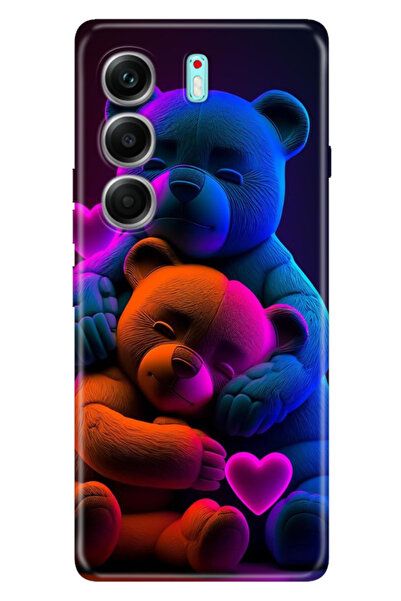 TECNO Camon 40 Pro 5G Korumalı Kılıf Tema Trendy Silikon Baskılı Bear Love