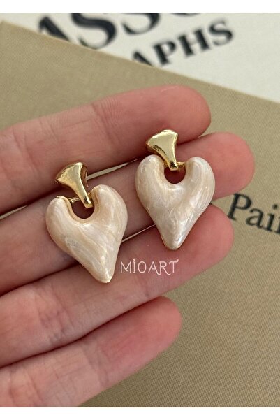 MioArt Enamel Ring Heart Women's Earrings