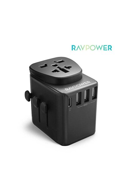 RavPower شاحن جداري متعدد الوظائف من راف باور 32 واط - أسود