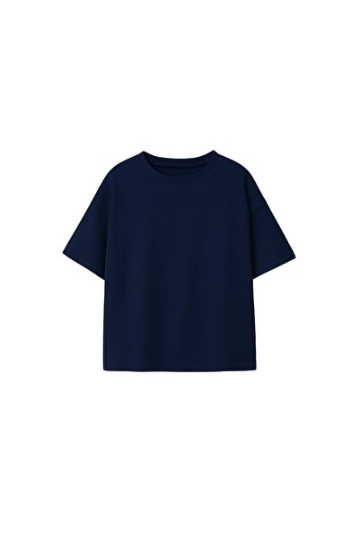 ZUZUNGA Basic 2-Piece Unisex Crew Neck T-Shirt (Navy Blue - Khaki)