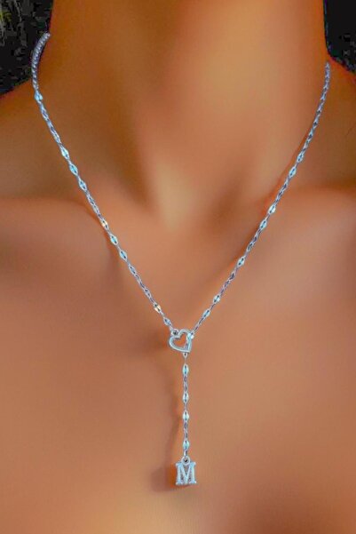 Atolyezone M Harfi 316l Paslanmaz Çelik Kolye Kalpli Dekolte Yeni Sezon Kişiy...