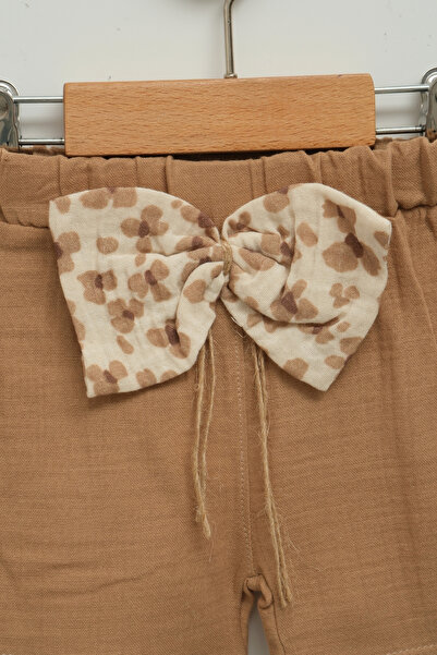 Mini Baray Girl's Floral Blouse and Bow Shorts Set (2-3-4-5 Years Old)