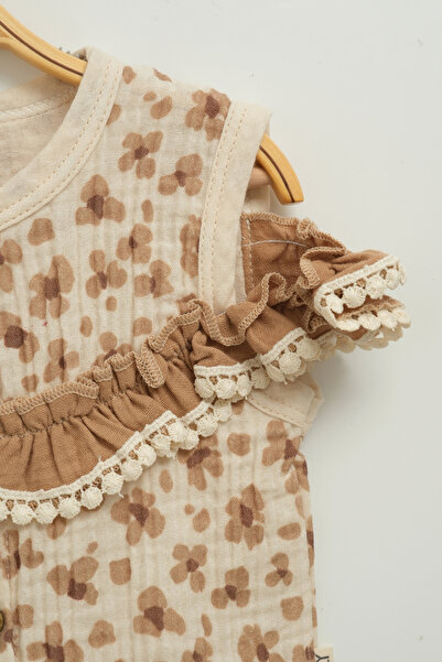 Mini Baray Girl's Floral Blouse and Bow Shorts Set (2-3-4-5 Years Old)