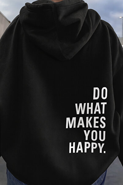 SVART WEAR Faceți ceea ce vă face fericit supradimensionat Hanorac din bumbac...