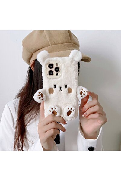 Flippy Προστατευτική θήκη, Flippy, για Apple iPhone 12 Pro Max, με σχέδιο αφράτης αρκούδας, αντικραδασμική, λευκή