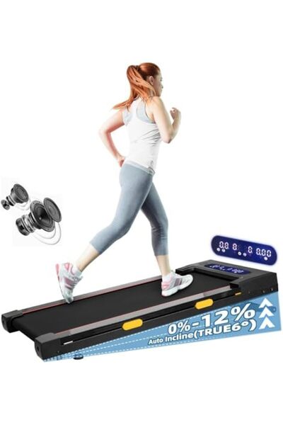 Rovyfota Walking Pad Treadmill with 12% 9-Level Auto Incline, 450 lbs Capacity and RGB LED Screen
