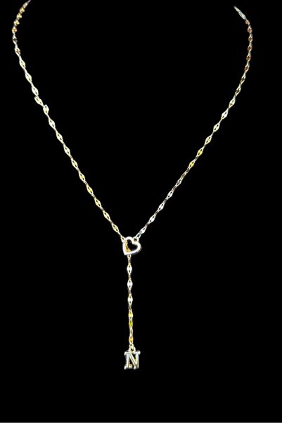 Atolyezone N Harfi 316l Paslanmaz Çelik Kolye Kalpli Dekolte Yeni Sezon Kişiye Özel Kolye Hediye Kutulu