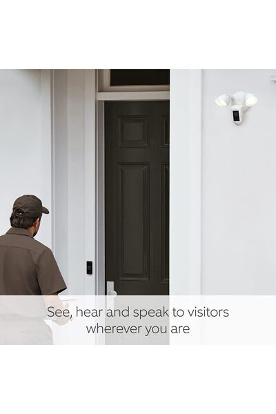 Ring Floodlight Cam Wired Plus, White - 1080P Hd Video, Motion-Activated LED Floodlights, Built-In S