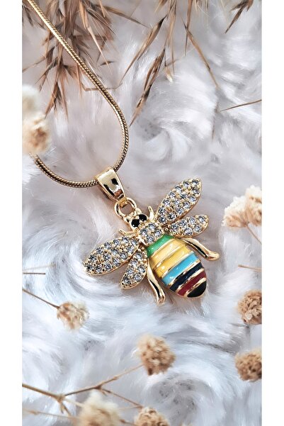 Serenity قلادة فولاذية على شكل نحلة مطلية بالمينا الملونة
