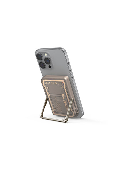 Skinarma Nexus Mecha Kablosuz Powerbank ve PD Hızlı Şarj Özellikli Metal Standlı 20W 5000mAh Gold