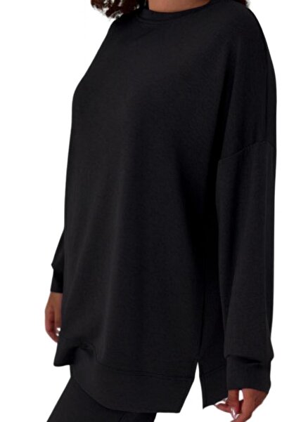 Hayalet Soft and Flexible Textured Modal Scuba Fabric Long Sleeve Crew Neck Slit Suit