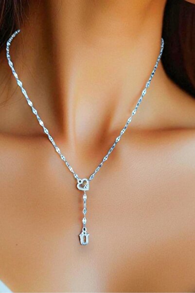 Atolyezone U Harfi 316l Paslanmaz Çelik Kolye Kalpli Dekolte Yeni Sezon Kişiy...