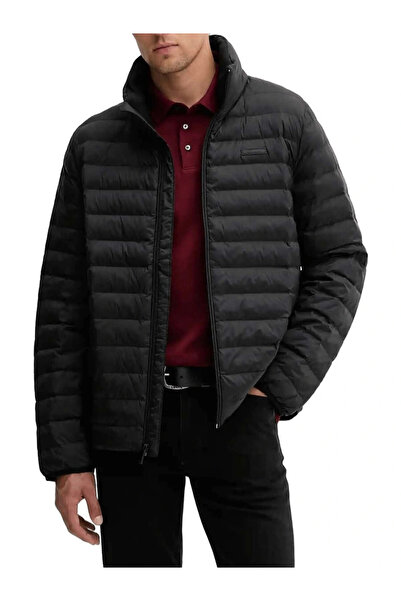 Calvin Klein Erkek Normal Kalıp Kapitone Desenli Isı Yalıtımlı Su Geçirmez Dik Yaka Siyah Ceket LV04LC506G-UB1