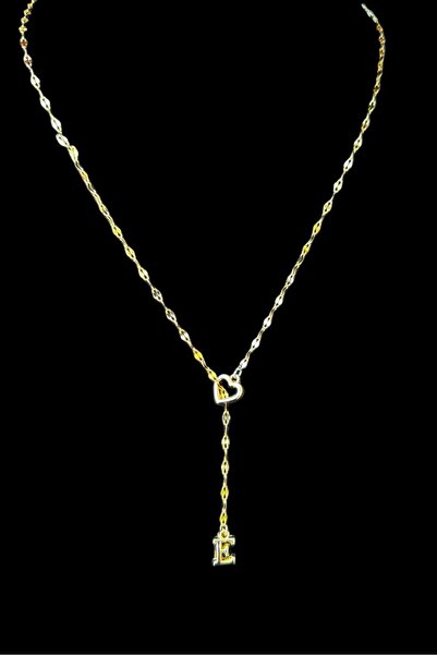 Atolyezone E Harfi 316l Paslanmaz Çelik Kolye Kalpli Dekolte Yeni Sezon Kişiye Özel Kolye Hediye Kutulu