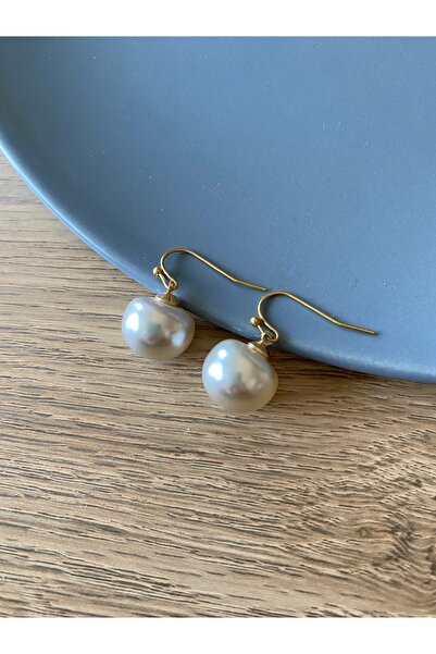dela otantik Pearl Stone Dangle Earrings |   Handmade Classic Elegant Bijouterie Jewelry - Pearl Earrings for Women