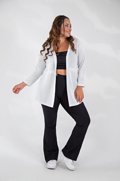 Roxxlen Plus Size Glitter-Hooded Cardigan