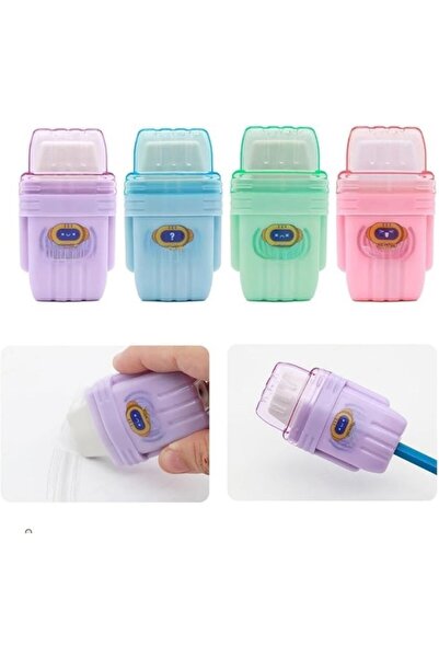 OEM Set ascuțitoare cu radieră, 1 bucată, plastic, multicolor, 9 cm