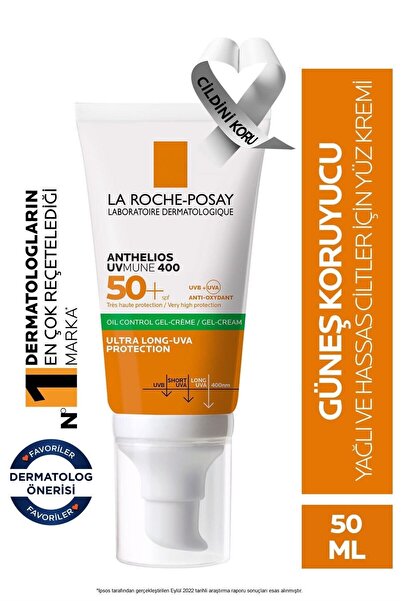 La Roche Posay Anthelios Spf 50+ Yağlı Ciltler için Yüksek Korumalı Yüz Güneş Kremi 50 ml