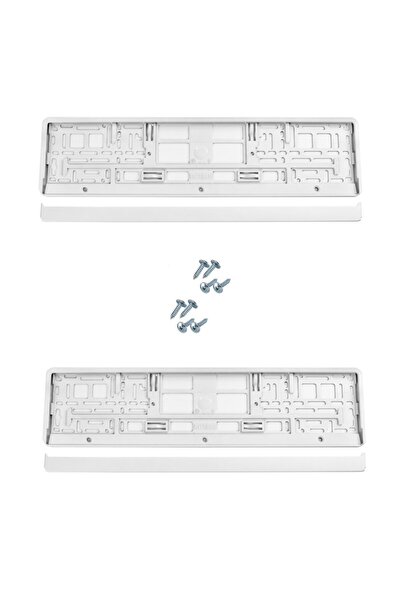 AMIO Set of 2 license plate holders, white color, screws included