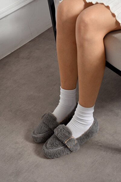 Slipcat Soft Plush Buckle Women's Home Slippers No Noise Lightweight Sole Slippers Home Slippers