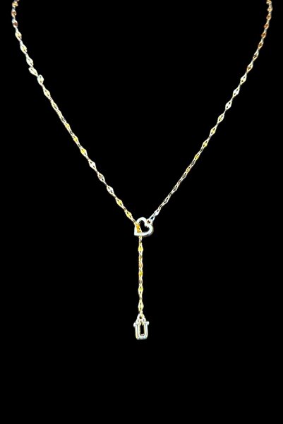 Atolyezone Ü Harfi 316l Paslanmaz Çelik Kolye Kalpli Dekolte Yeni Sezon Kişiye Özel Kolye Hediye Kutulu