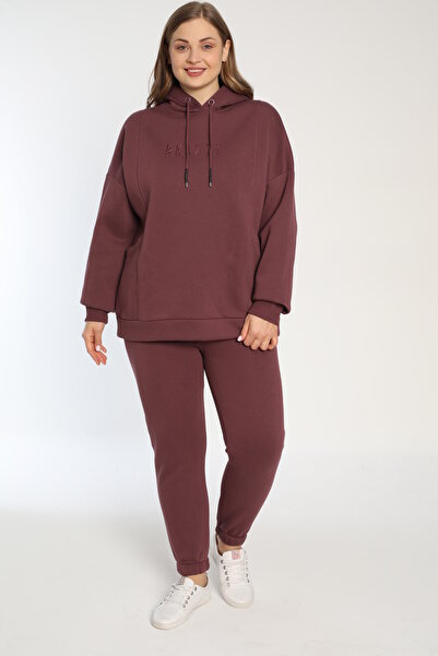 Cotpark Women's Plus Size Cotton Fabric 2-Piece Tracksuit Set 22037