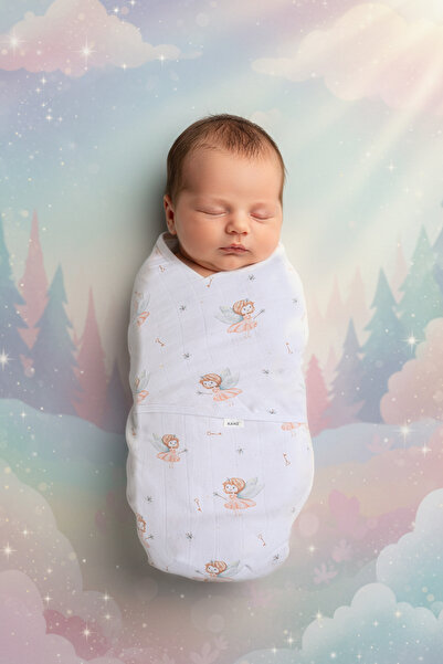 Kanz Yenidoğan %100 Pamuk Müslin Hazır Kundak Cırtlı - Ballerina