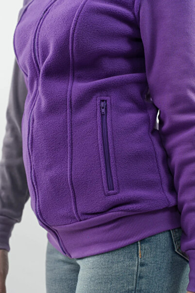 Masstex Hanorac Calipso mov pentru femei – 100% micropolar călduros, design elegant fără glugă