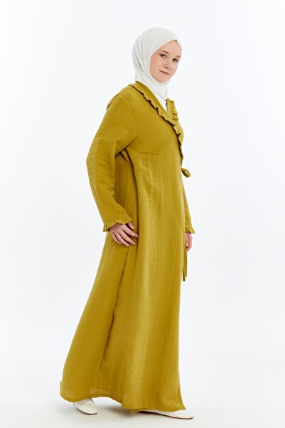 me like home Me-Like Hardal Müslin Ev-Namaz Elbisesi NMZ1251