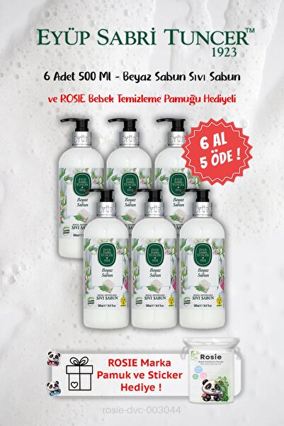 Eyüp Sabri Tuncer اشتري 6 ادفع 5 صابون سائل أبيض 500 مل وهدية روزي
