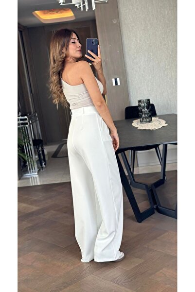 QUUL'Y New Season//Women//Palazzo//High Waist//Lycra//Fabric Pants