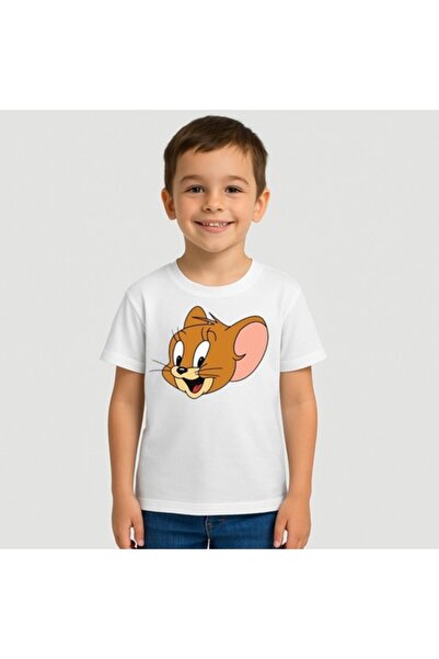 OEM Tricou pentru copii din bumbac cu imprimeu Jerry, alb