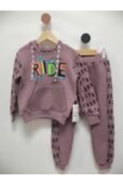 Mamboo Girls' Purple Tracksuit with Hoodie